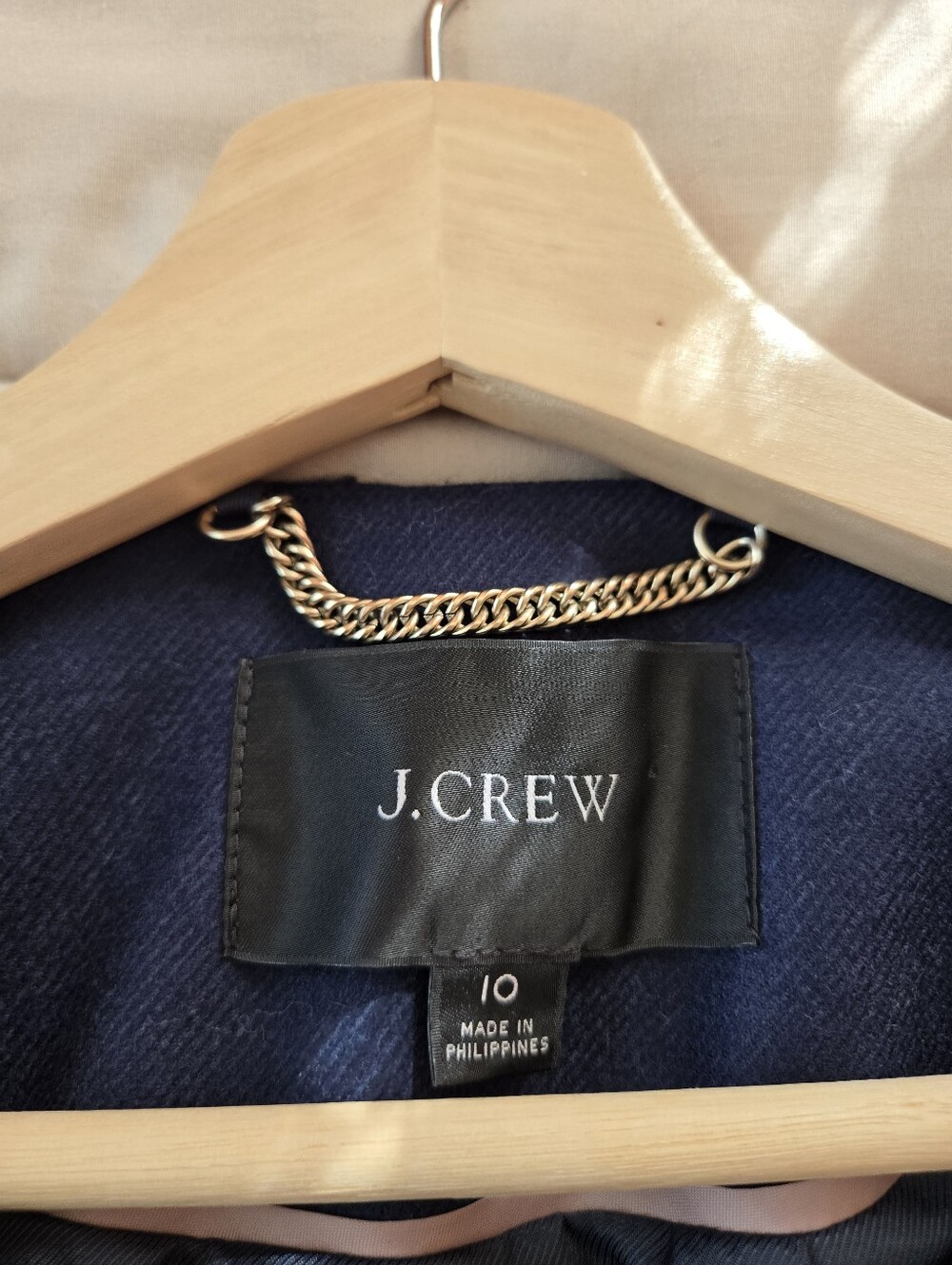 J.Crew Relaxed Lady Jacket in Double-Serge 100% Wool, Navy Blue, Size 10 - Picture 4 of 11